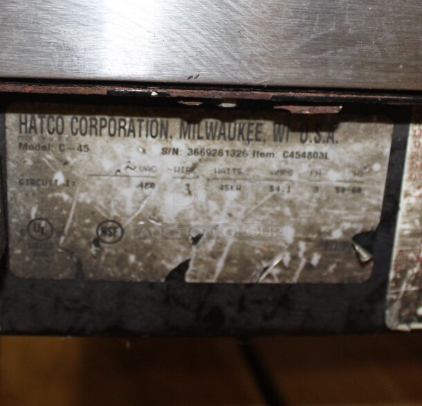 GREAT! Hatco Model C-45 Booster Water Heater. 18x30x24. 208V 3 Phase. Working When Pulled!  - Image 4 of 4
