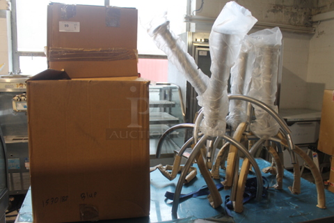 4 BRAND NEW ITEMS! 3 Bikini Metal Table Bases and Bikini FU ALLUM.2 Unit. 4 Times Your Bid!