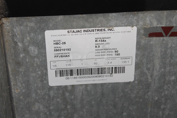 Stajac HBC-25 Stainless Steel Commercial Back Bar Bottle Cooler. 115 Volts, 1 Phase. Tested and Working! - Image 4 of 5