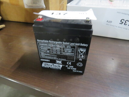 One Ultra Tech 12Volt Battery. #ISO9001. #IM1240. NO SHIPPING