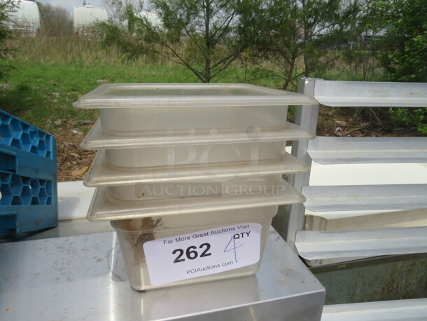 1/6 Size 4 Inch Deep Food Storage Container. 4XBID - Image 1 of 1