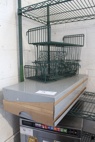 ALL ONE MONEY! Lot of Green Finish Storage Display and Metal Shelves