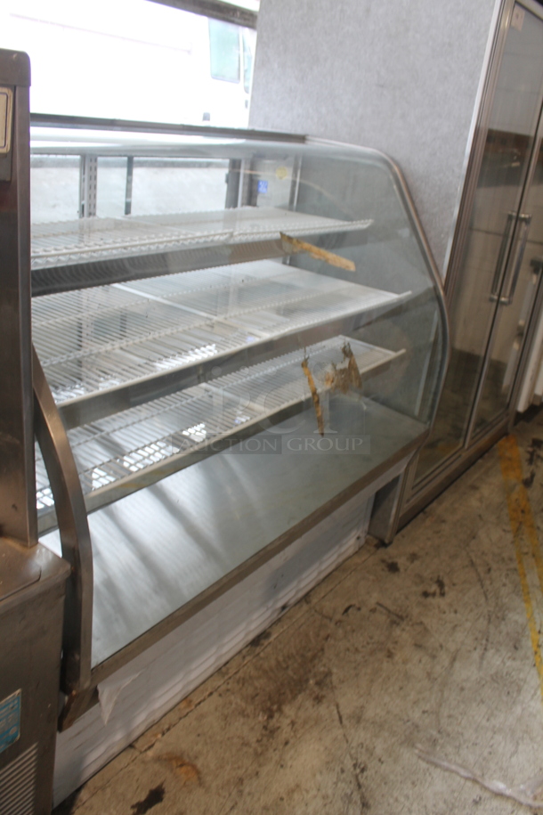 BRAND NEW SCRATCH AND DENT! CustomCool CGB57DRY Stainless Steel Commercial Floor Style Dry Display Case Merchandiser. - Image 2 of 6