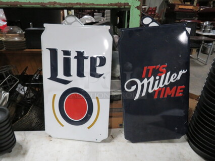 One Miller/Miller Lite Tin Sign. 29X24