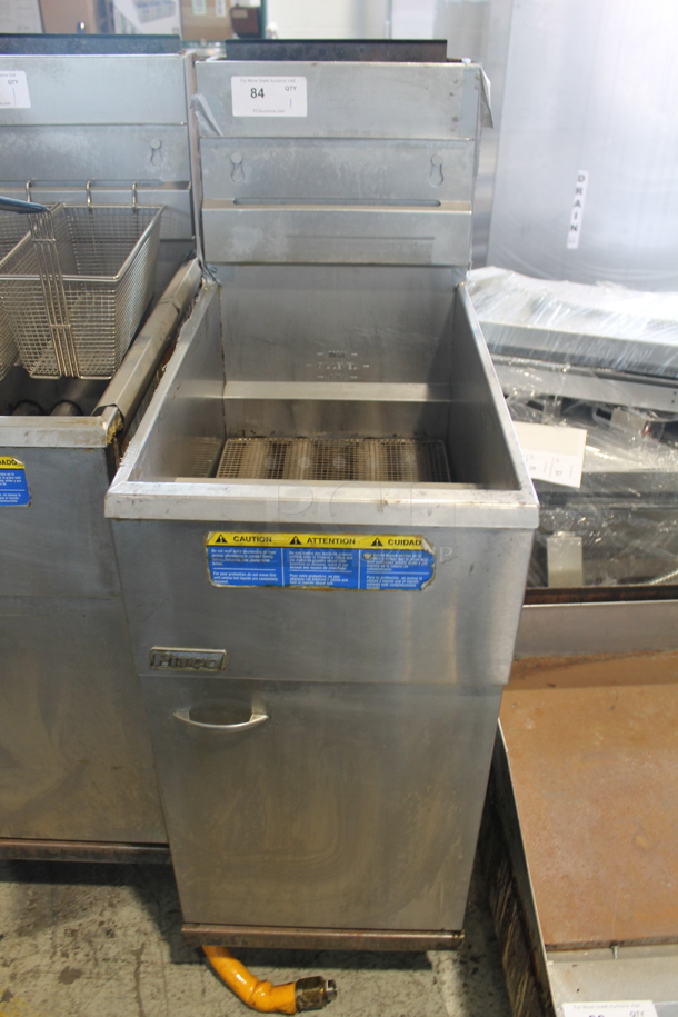 2017 Pitco Frialator 40D Stainless Steel Commercial Floor Style Natural Gas Powered Deep Fat Fryer. 115,000 BTU.