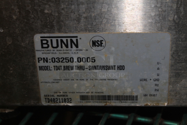 Bunn TD4T Stainless Steel Commercial Beverage Holder Dispenser. No Lid. - Image 9 of 9