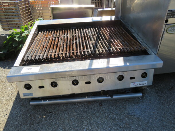 One US Range Natural Gas Charbroiler. 36X32X15. No Knobs. - Image 1 of 1