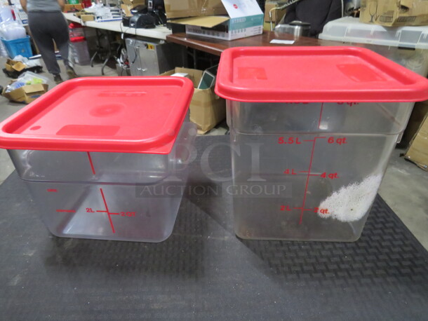 Assorted 6/8 Quart Food Storage Container With Lid. 2XBID - Image 1 of 1
