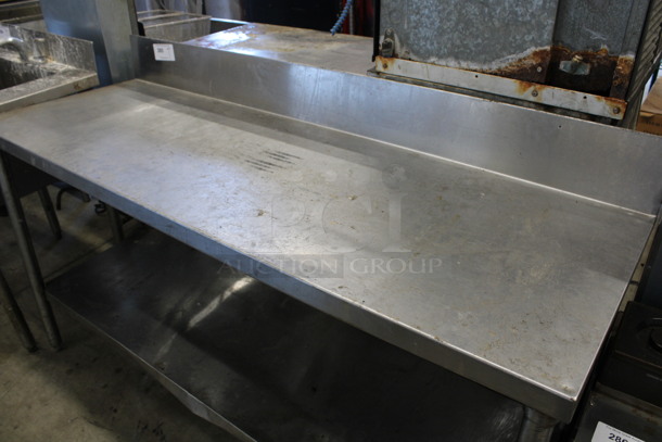 Stainless Steel Commercial Table w/ Back Splash and Under Shelf. 64x22x38 - Image 2 of 4