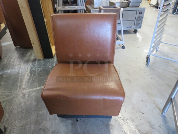 One Single Sided Brown Cushioned Booth. 24X24X36