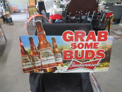 One 33X19 Budweiser Tin Sign.