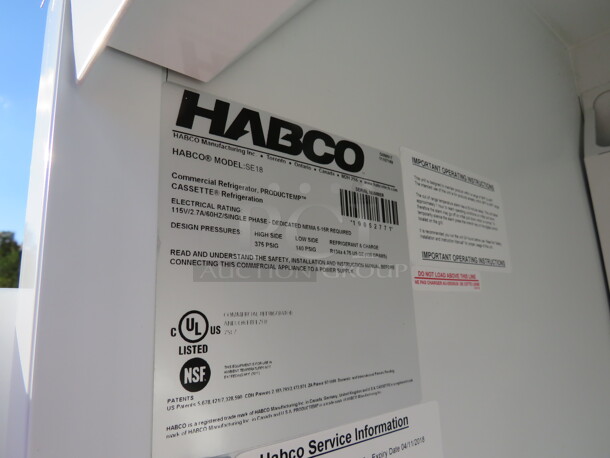 One Habco 1 Door Glass Display Refrigerator With 2 Racks. LOOKS NEW! 115 Volt. Model# SE18. 24X25X79. - Image 3 of 3