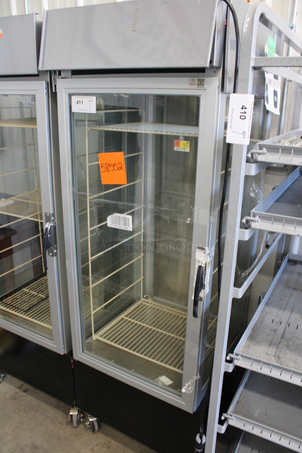 Hatco Model PFST-1X Stainless Steel Commercial Heated Single Door Reach In Merchandiser w/ Poly Rack on Commercial Casters. 120 Volts, 1 Phase. 24.5x24x70. Tested and Does Not Power On - Image 3 of 5