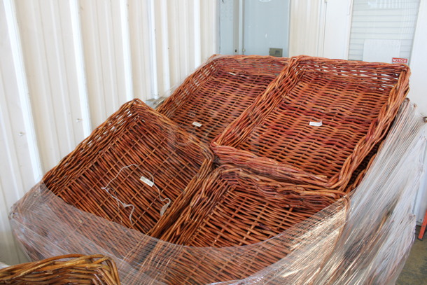 PALLET LOT of 48 Brown Wicker Style Baskets. 18x23x4. 48 Times Your Bid! - Image 3 of 5