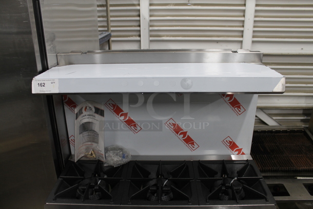 BRAND NEW SCRATCH AND DENT! Cooking Performance Group CPG 351S36SUL Stainless Steel Commercial Propane Gas Powered 2 Tier 6 Burner Range w/ Oven, Back Splash and Over Shelf. 210,000 BTU. Tested and Working!
 - Image 3 of 8