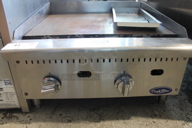 Cook Rite Stainless Steel Commercial Countertop Natural Gas Powered Flat Top Griddle.  - Image 3 of 5