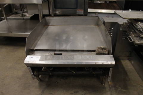 Stainless Steel Commercial Countertop Natural Gas Powered Flat Top Griddle.