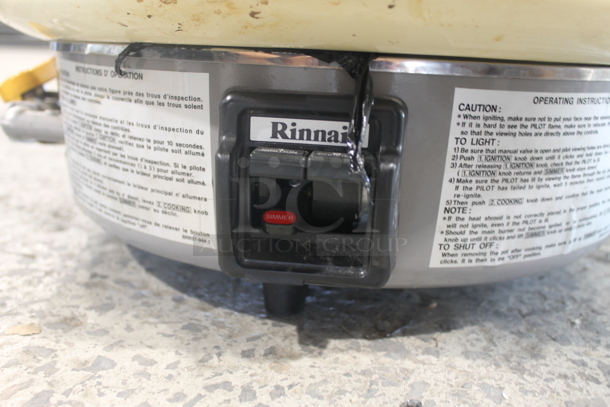 Rinnai RER-55AS-N Commercial Natural Gas Countertop Rice Cooker, Cream With Steel Lid. 35,000BTU.   - Image 3 of 6