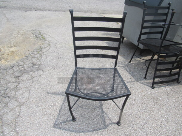 Black Metal Patio Chair. 3XBID