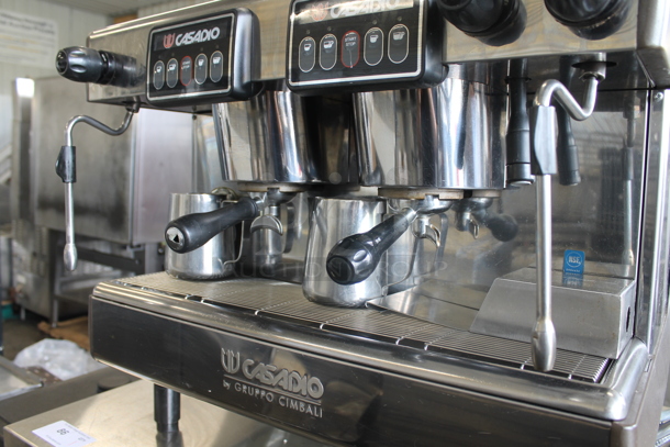 Casadio Stainless Steel Commercial Countertop 2 Group Espresso Machine w/ 2 Portafilters and 2 Steam Wands. - Image 4 of 6