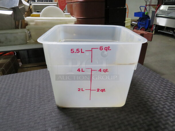 One 6 Quart Square Food Storage Container.  - Image 1 of 1