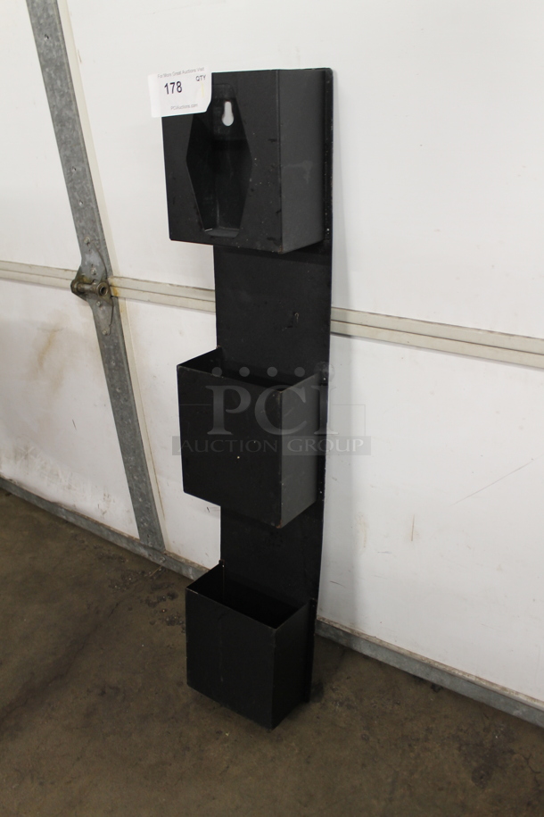 Black Metal 3 Compartment Rack. - Image 2 of 3