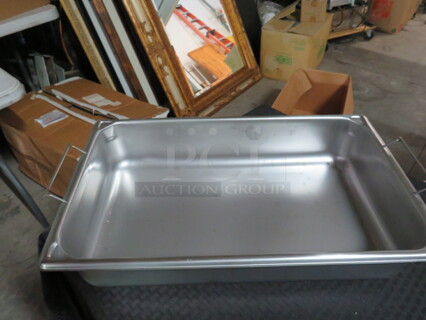 One NEW Vollrath Full Size 4 Inch Deep Hotel Pan With Handles. 