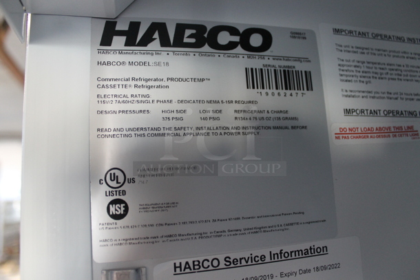 Habco SE18 Metal Commercial Single Door Reach In Cooler Merchandiser w/ Poly Coated Racks. 115 Volts, 1 Phase. Tested and Working! - Image 5 of 5