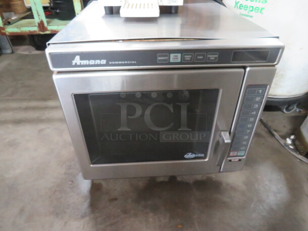 One Amana Commercial Microwave. Model# RC306. 19X24X18
