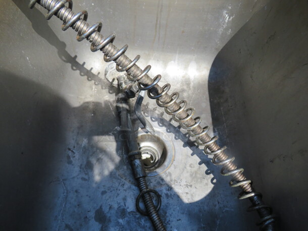 One 3 Compartment Sink With Faucet, Hose Sprayer, And R/L Drain Boards. 90X27X43 - Image 2 of 3