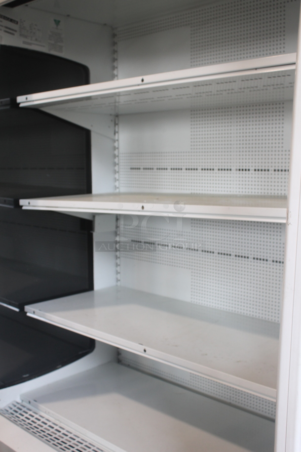 Beverage-Air MB13US Commerical Electric Open Air Merchandiser Cooler With 4 Shelves, White. 115V, 1 Phase. Tested and Powers On But Does Not Get Cold - Image 2 of 6
