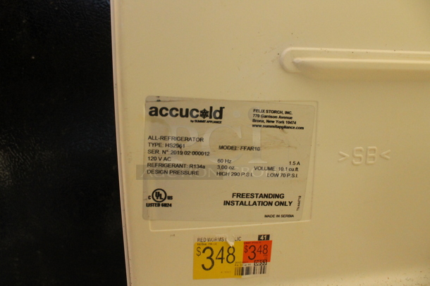 Accucold FFAR10 Mini Cooler. 115 Volts, 1 Phase. Tested and Working! - Image 3 of 3