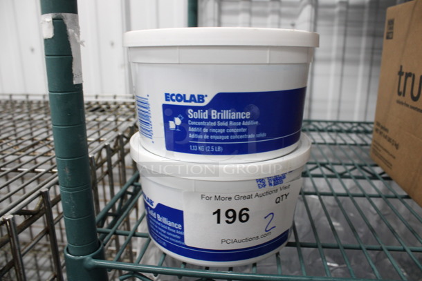 2 Ecolab Solid Brilliance Concentrated Solid Rinse Additive. 6.5x6.5x3.5. 2 Times Your Bid!