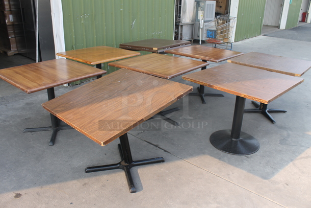 8 Square Wood Style Tables With Black X-Prong Table Base. 8 Times Your Bid! Cosmetic Condition May Vary. - Image 3 of 3