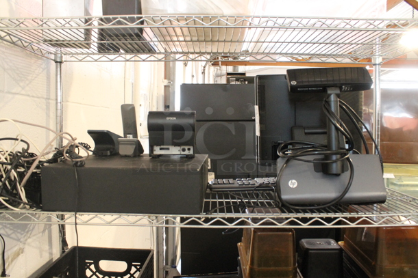 HP POS Monitor w/ Epson M244A Receipt Printer, Cash Drawer, Credit Card Reader, Phone and Keyboard - Image 4 of 12