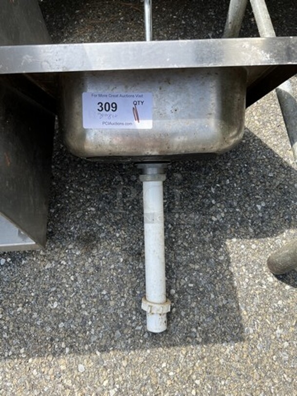 Stainless Steel Single Bay Sink w/ Faucet and Handles. 16x17x24 - Image 5 of 5