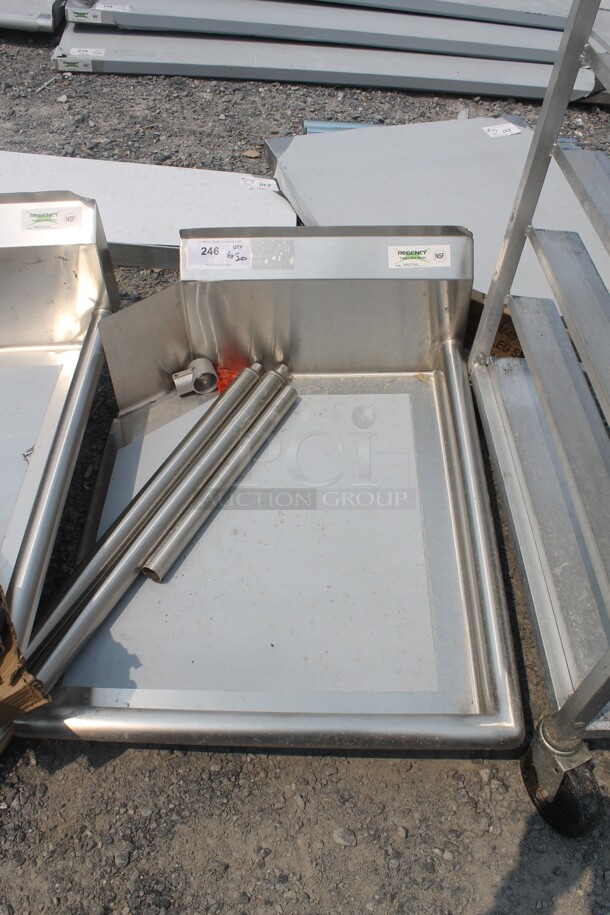 BRAND NEW SCRATCH AND DENT! Regency 600CDT24R Commercial Stainless Steel Clean Dish Table With Right Drainboard With Galvanized Legs - Image 1 of 4