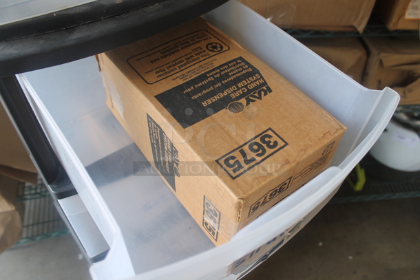 Clear and Black Poly 10 Drawer Filing Cabinet w/ Contents. - Image 6 of 8