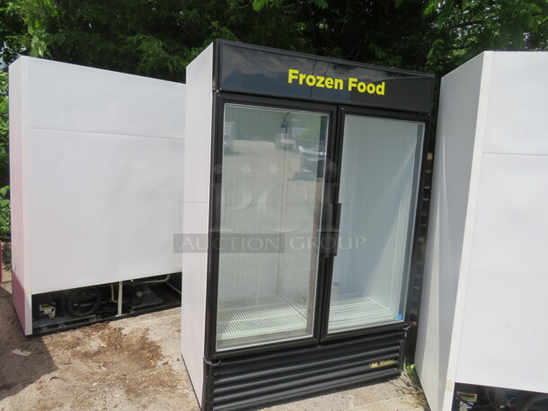 One True  2 Door Glass Display Freezer With 8 Racks. Model# GDM-49FLD. 115-208/230 Volts. 53X27X77