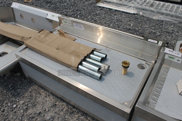 BRAND NEW SCRATCH AND DENT! Regency 600DBU2136 Commercial Stainless Steel Disassembled Underbar Drainboard With Galvanized Legs. - Image 3 of 4