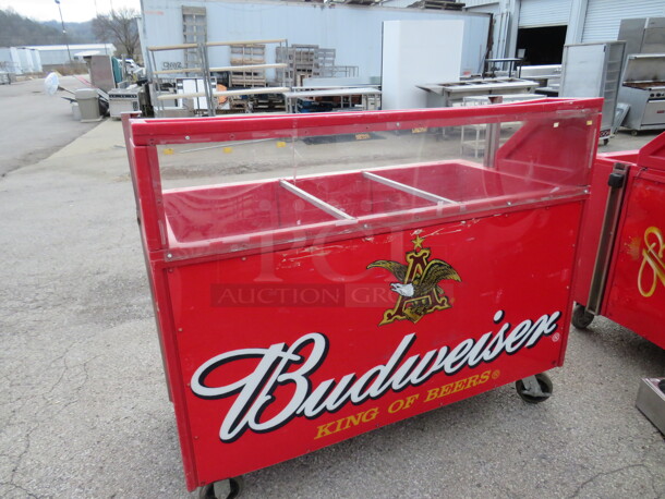 One IRP Elite Beverage Cart/Kiosk With 3 Wells, Over Shelf On Casters. Model# IRP-2043. 60X30X50  - Image 1 of 3