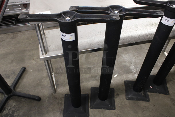 2 Black Metal Straight Leg Bar Height Table Bases. 22x11x40. 2 Times Your Bid!