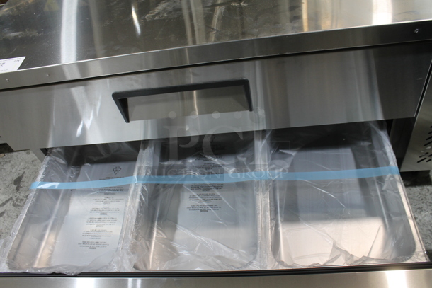 BRAND NEW! 2022 Atosa MGF8451GR Stainless Steel Commercial 2 Drawer Chef Base on Commercial Casters. 115 Volts, 1 Phase. Tested and Working! - Image 5 of 6