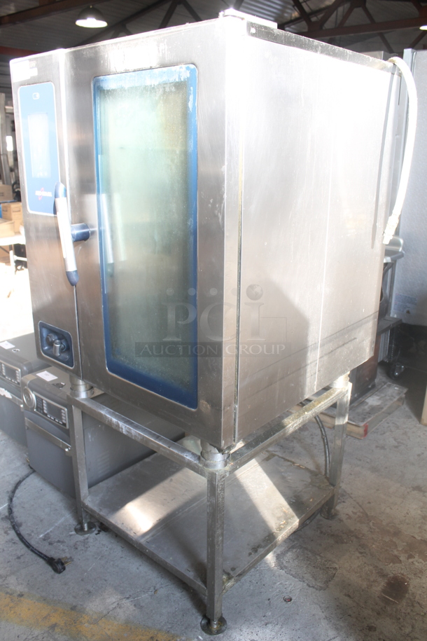 LATE MODEL Alto Shaam CTP10-10E Commercial Stainless Steel Combitherm With Pan Racks And Polycoated Shelves On Utility Cart With Galvanized Legs.  208-240V, 3 Phase. - Image 3 of 6