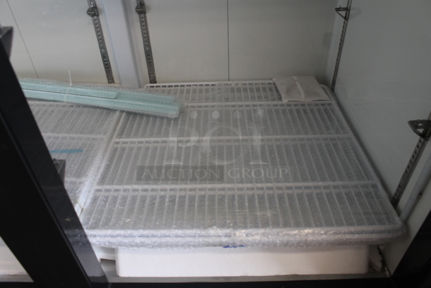 BRAND NEW SCRATCH AND DENT! 2023 Avantco 178GDC49HCB Black Metal Commercial 2 Door Cooler Merchandiser w/ LED Lighting and Poly Coated Racks. 115 Volts, 1 Phase. Tested and Working! - Image 8 of 12