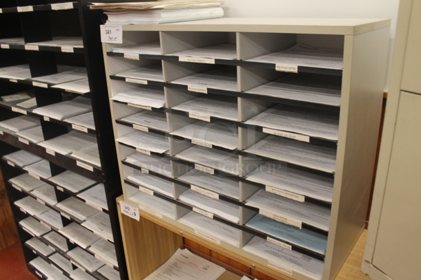 White Countertop Filing Shelving Unit. - Image 3 of 3
