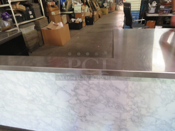 One Stainless Steel Kiosk With Canopy, Lights, 1 Door With Under Storage, 1 Pullout Sink With Water Tanks, Cash Drawer And Multiple Power Sources.  - Image 4 of 6