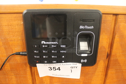 BioTouch Wall Mount Scanner. BUYER MUST REMOVE.