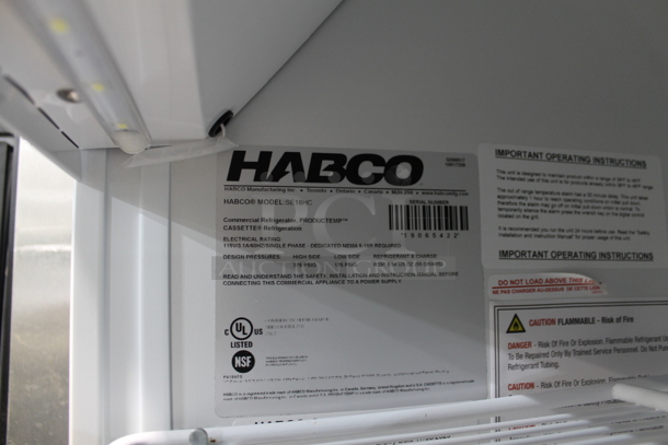 2019 Habco SE18HC Metal Commercial Single Door Reach In Cooler Merchandiser w/ Poly Coated Racks. 115 Volts, 1 Phase. Tested and Working! - Image 5 of 5