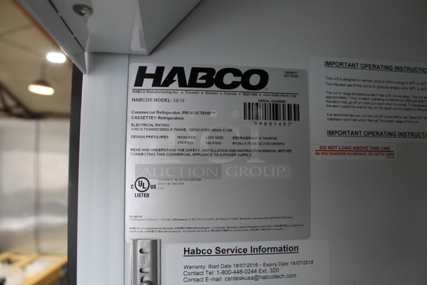 2019 Habco SE18HC Metal Commercial Single Door Reach In Cooler Merchandiser w/ Poly Coated Racks. 115 Volts, 1 Phase. Tested and Working! - Image 4 of 4